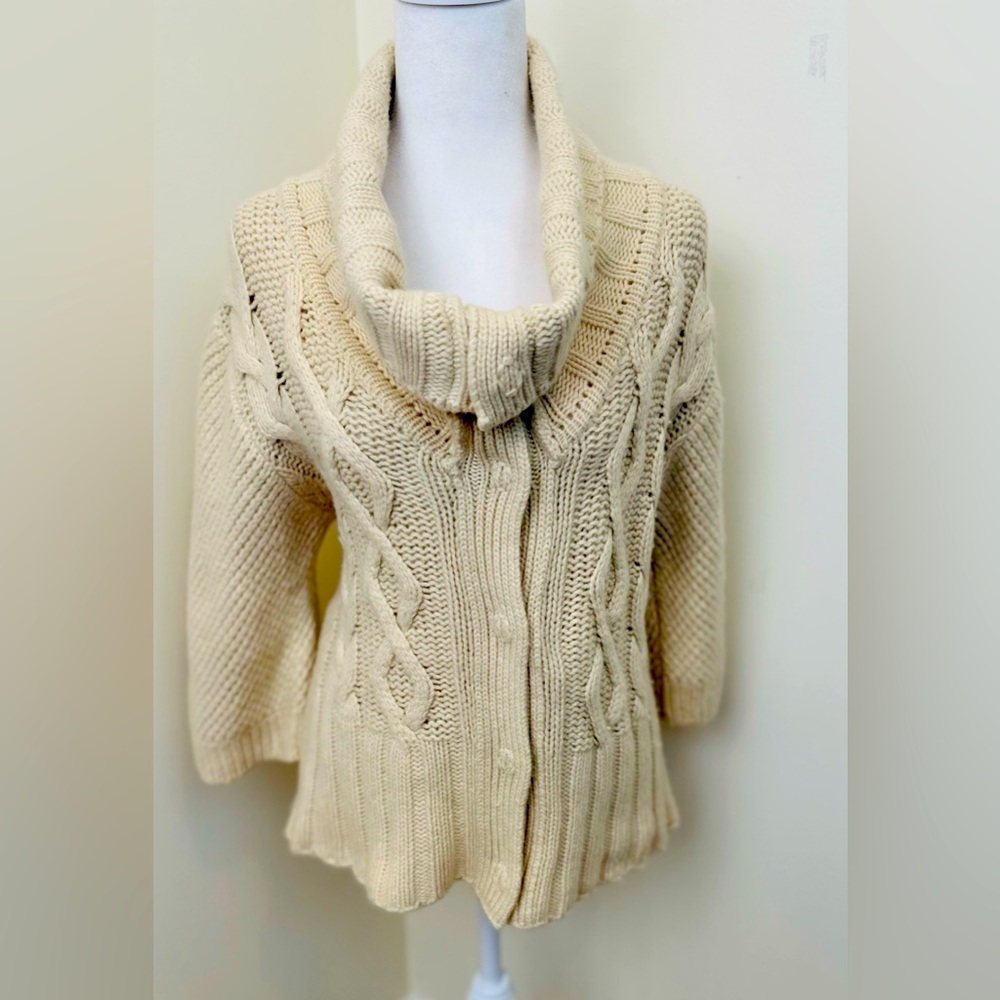 Escada Chunky snap cowl neck sweater Size Large